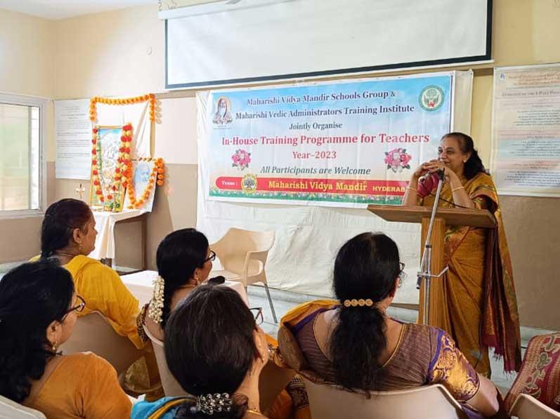 MVM Hyderabad: In-service Teachers Training programme was organised at Maharishi Vidya Mandir Hyderabad School Campus  from 1st to 3rd June 2023 in which 102 participants attended. Along with formal Training, the Consciousness Based Education and NEP 2020 were discussed.