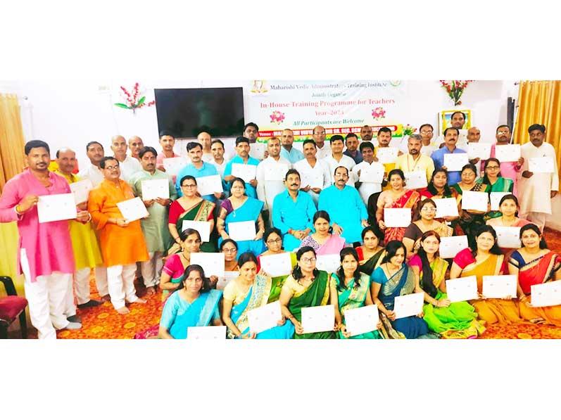 A group photo of teachers after completion of In-house Teachers Training Programme.