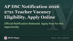 AP DSC Notification 2026, Teacher Vacancy, Eligibility, Apply Online