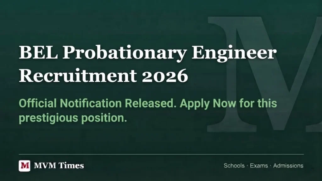 BEL Probationary Engineer Recruitment 2026, Notification, Eligibility, Apply Online