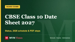 CBSE 10th Date Sheet 2027: Class 10 Board Exam Time Table PDF