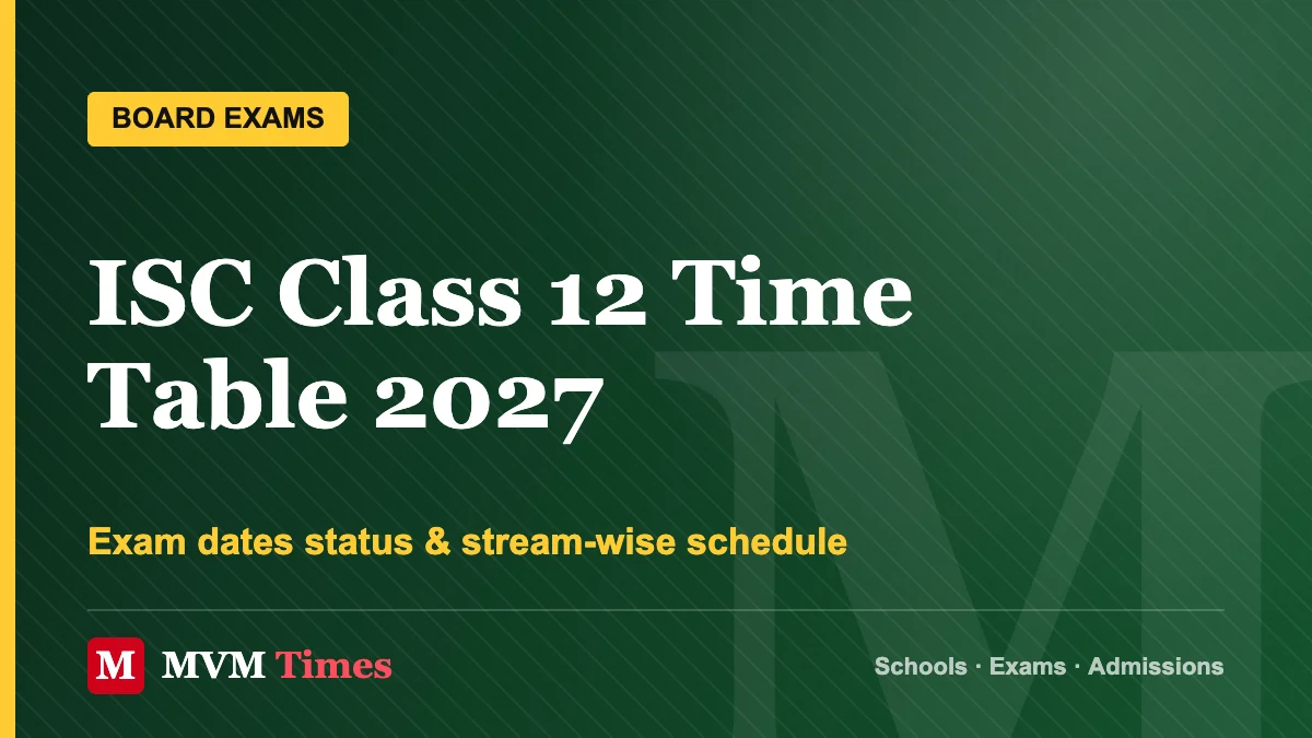 ISC Class 12 Time Table 2027 – Exam dates status & stream-wise schedule