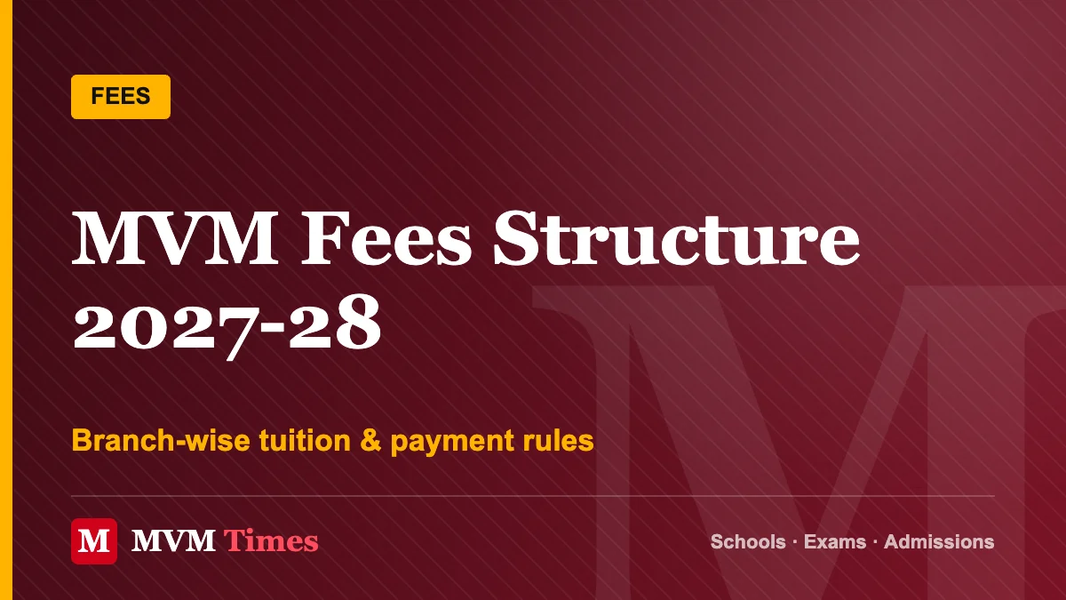Maharishi Vidya Mandir Fees Structure 2027-28: Admission Fee, Tuition Fee