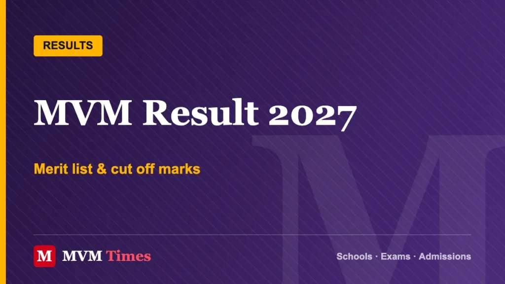 MVM Result 2027 – Merit list & cut off marks