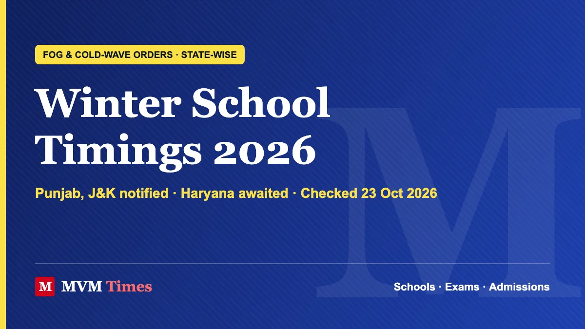 Winter School Timings 2026: State-Wise Orders and Fog Rules